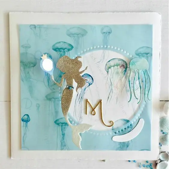 

QITAI 1pcs/pack mermaid Scrapbooking Metal Cutting Dies New Ocean Craft Dies Cut for DIY Paper Card Making embossing D252