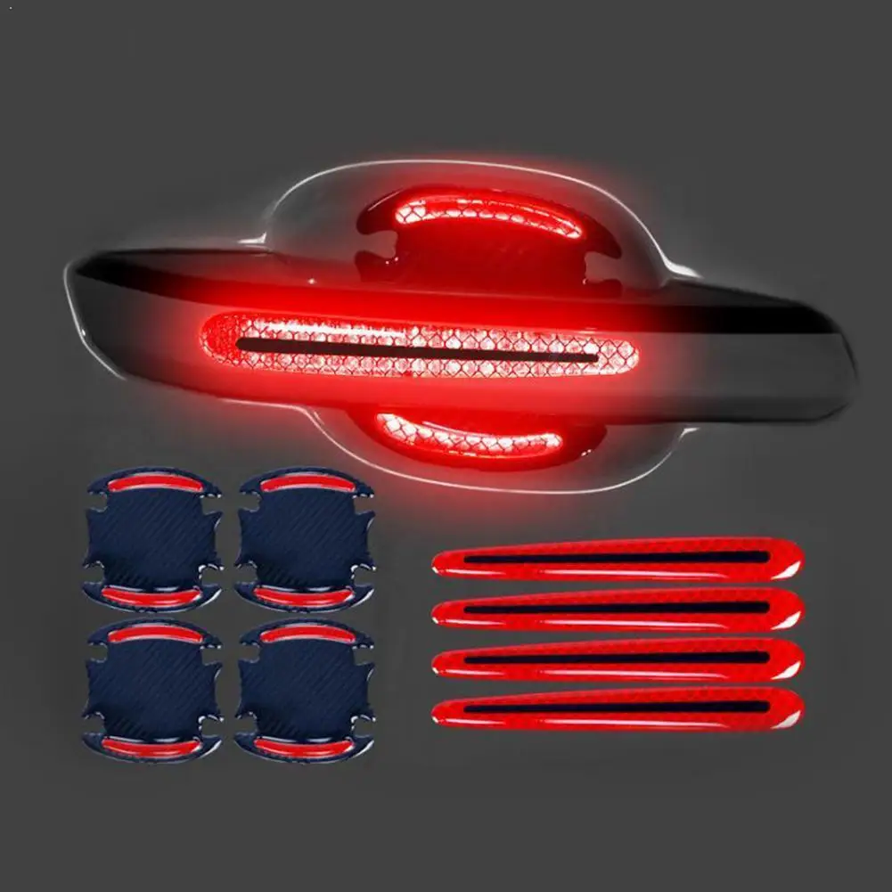 

3D Car Reflective Sticker Tape Reflector Warning Handle Door Strip Bowl Bumper Exterior Accessories Car Cover U2Q9