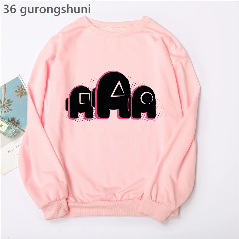

2022 Hot Sale Funny Squid Game Cartoon Print Hoodies Women Kpop Fashion Sweatshirt Femme Harajuku Kawaii Jumper Winter Coat