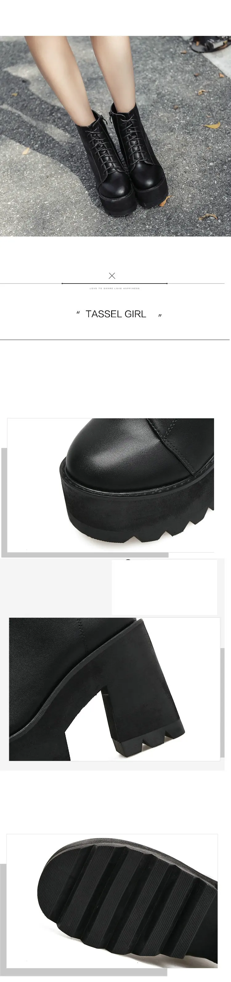 Женские модные ботинки в стиле панк; bottes femmes; обувь на платформе; женские ботильоны на высоком каблуке; сезон осень-зима; кожаные ботинки в байкерском стиле; B461