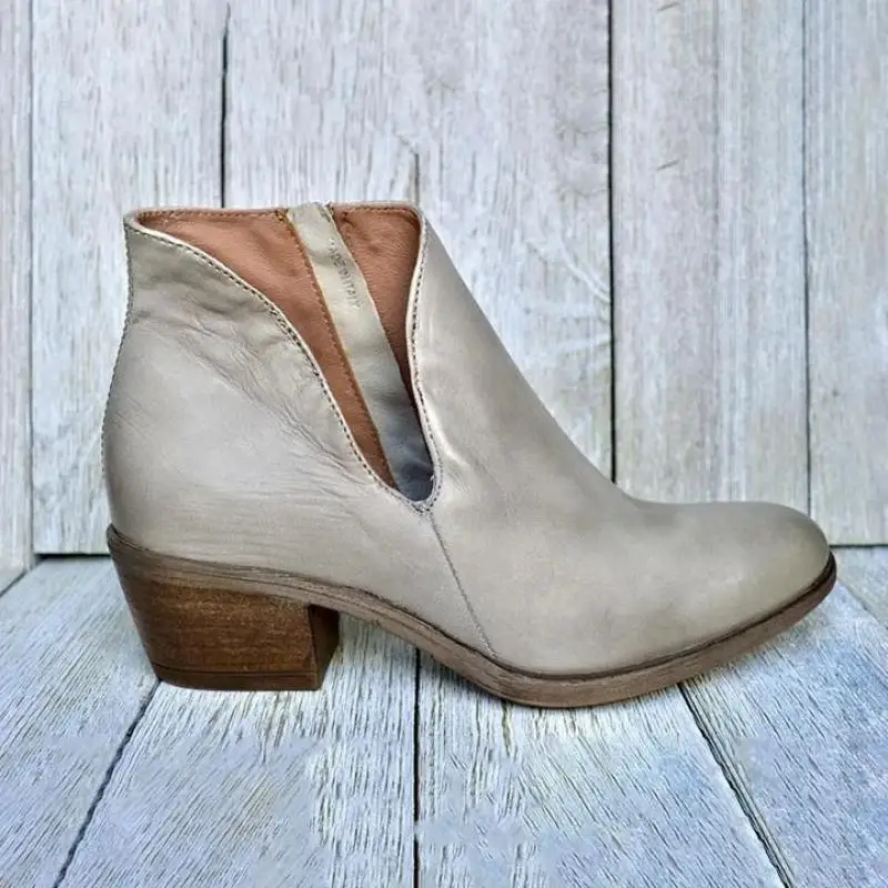 

2021 New Spring And Autumn Simple Multicolor Mid-heel Square Heel Solid Color Pointed Side Zipper And Ankle Women's Boots