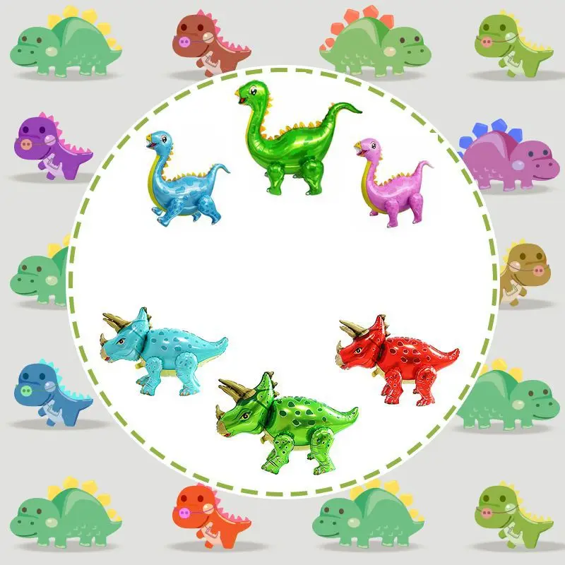 

4D Three-dimensional Cute Assembled Dinosaur Balloon Children's Birthday Party Decoration Scene Layout Aluminum film balloon