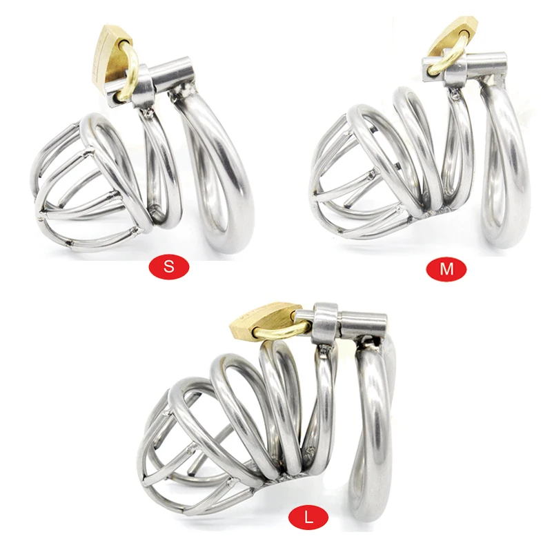 Клетка для пениса из нержавеющей стали латунная с замком |