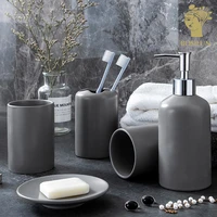 nordic ceramic bathroom toiletries simple home bathroom ceramic lotion bottle mouthwash cup toothbrush holder storage tray