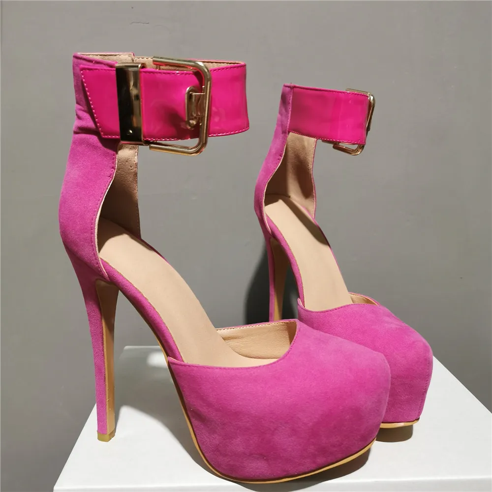 Женские босоножки Fushia на высокой платформе пикантные сандалии шпильке с пряжкой