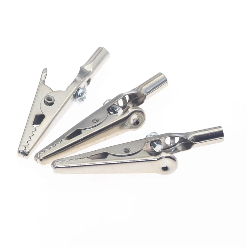 

10/50 pcs Single Handle Alligator Clip Nickel plating 10A 50MM Iron Clamp For Testing Electric Probe Meter Crocodile Clip