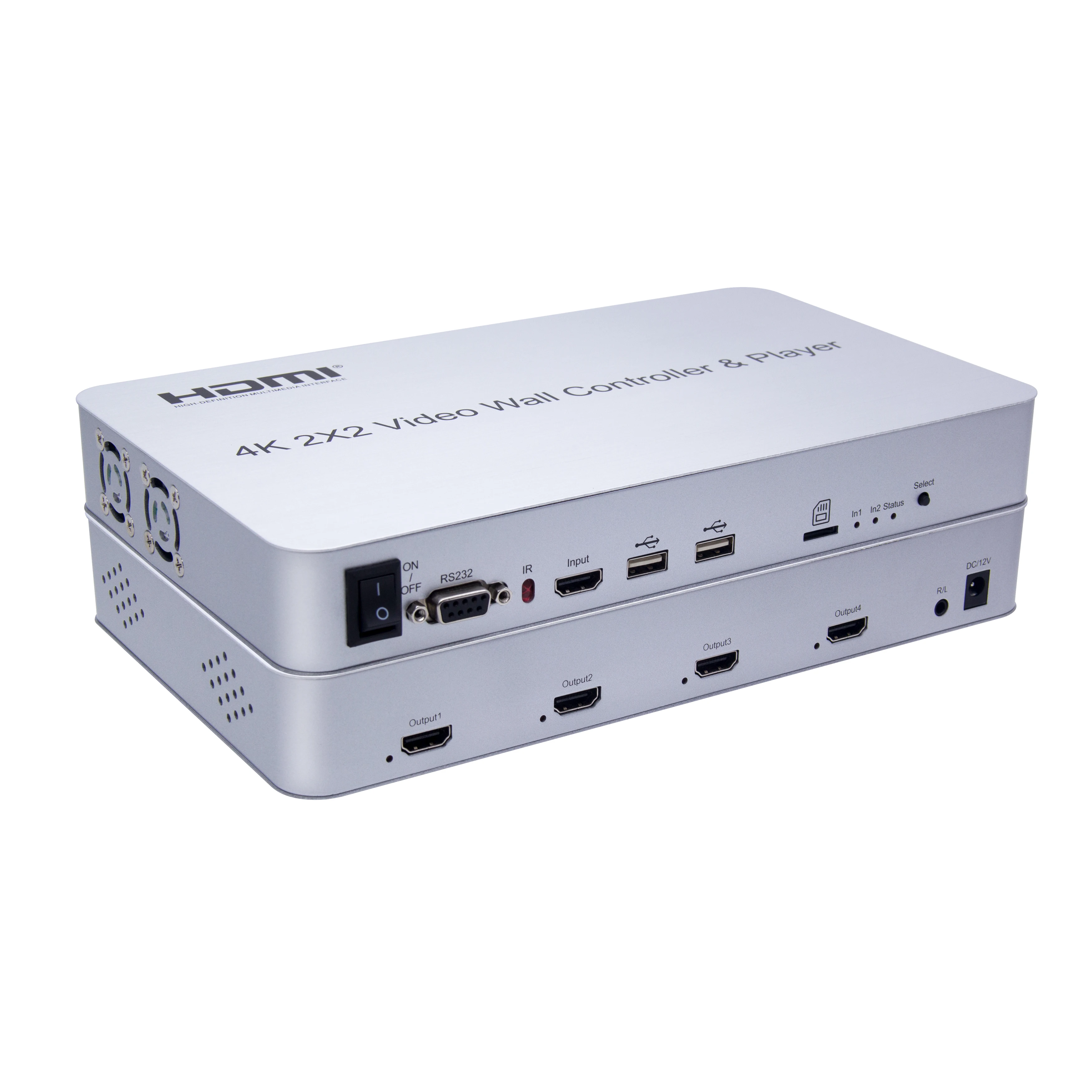 YiiSPO 4K 2X2 HDMI видеонастенный контроллер с плеером HDCP1.4 RS232 3 5 мм аудиовыход |