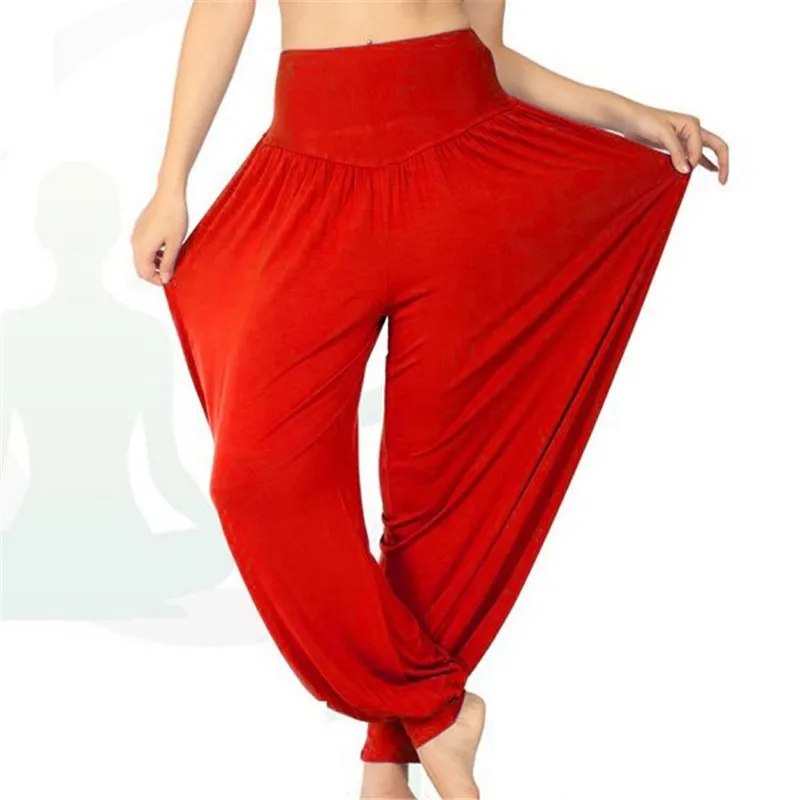 

Hot Sale Women Long Pants Yoga Model Dancing Trousers Wide Belly Dance Comfy Pants 16 Colors Bloomers Sport Pants 651417