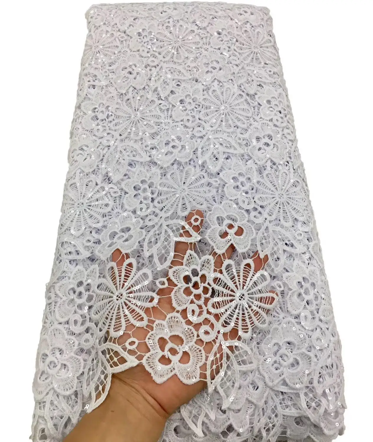 2020 Lastest African Cord Lace Fabrics nigerian guipure Embroidery high quality lace Fabircs for Nigerian Party | Дом и сад