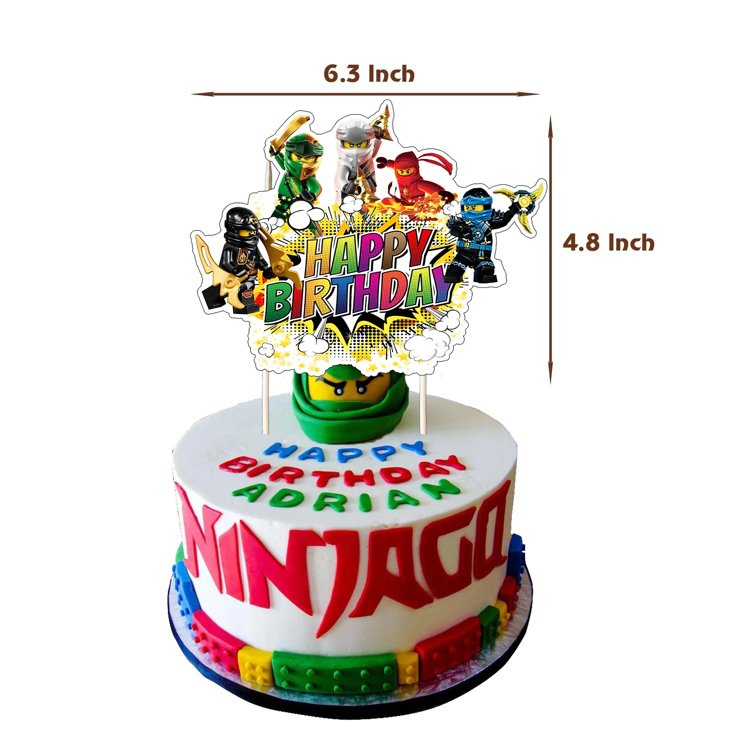 Conjuntos de cumplea&ntilde;os con tem&aacute;tica Ninja, globos con estampado de Avatar Ninja, pancarta Streamer, adornos para Tartas, conjuntos de decoraciones para fiesta de cumplea&ntilde;os para ni&ntilde;os-1