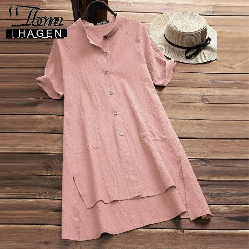 Женское льняное платье трапеция из хлопка в стиле бохо|Женские платья| |