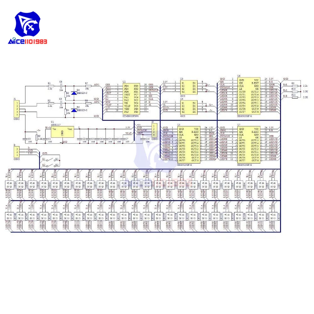 Светодиодный индикатор уровня diymore 5 В двухканальный VU измерительный усилитель
