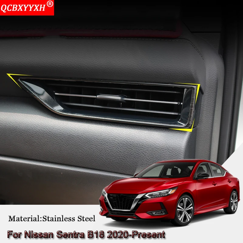

Car Styling ABS Car Air Conditional Outlet Sequins Internal Auto Stickers Cover Accessories For Nissan Sentra B18 2020-Present