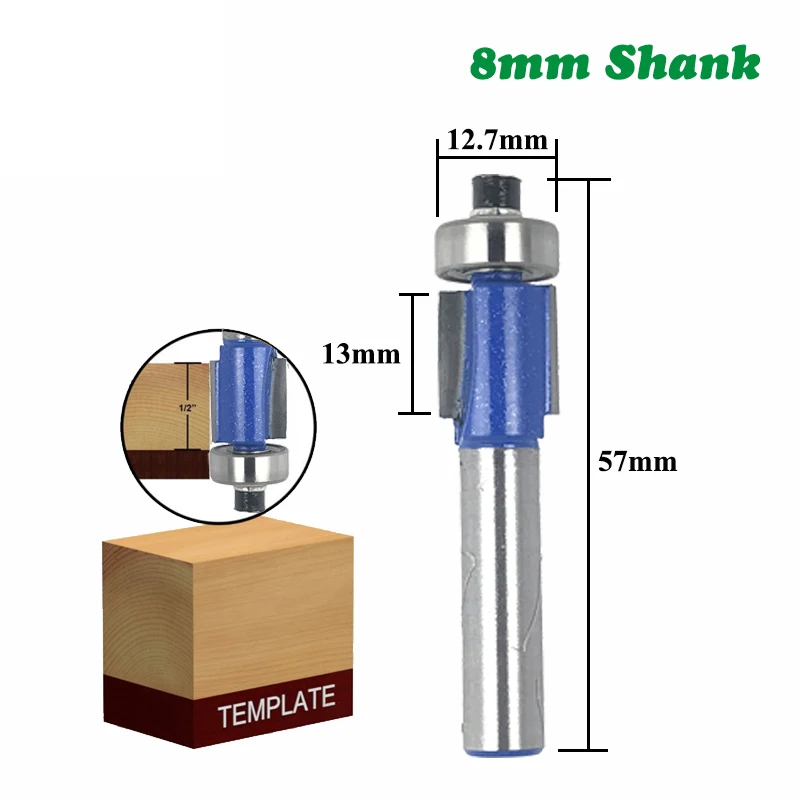

High Quality 12pcs 8mm Router Bit Set Milling Cutter Wood Bits Carbide Cutting Woodworking Trimming Engraving Dill Bit MC02041