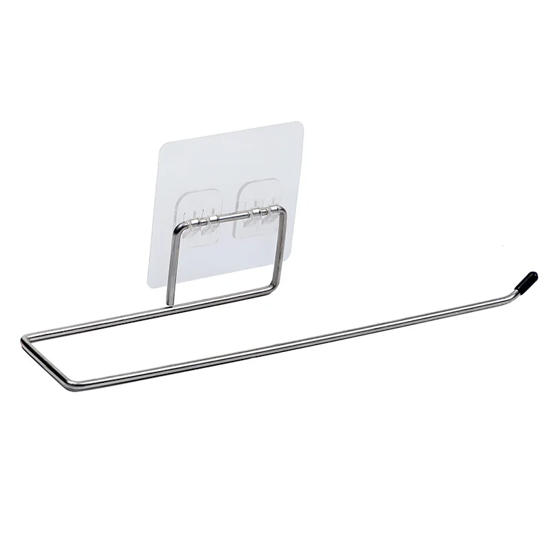 

Stainless Steel Kitchen Self-adhesive Towel Holder Toilet Paper Holder Bathroom Accessories Tissue Storage Hanger 1pcs