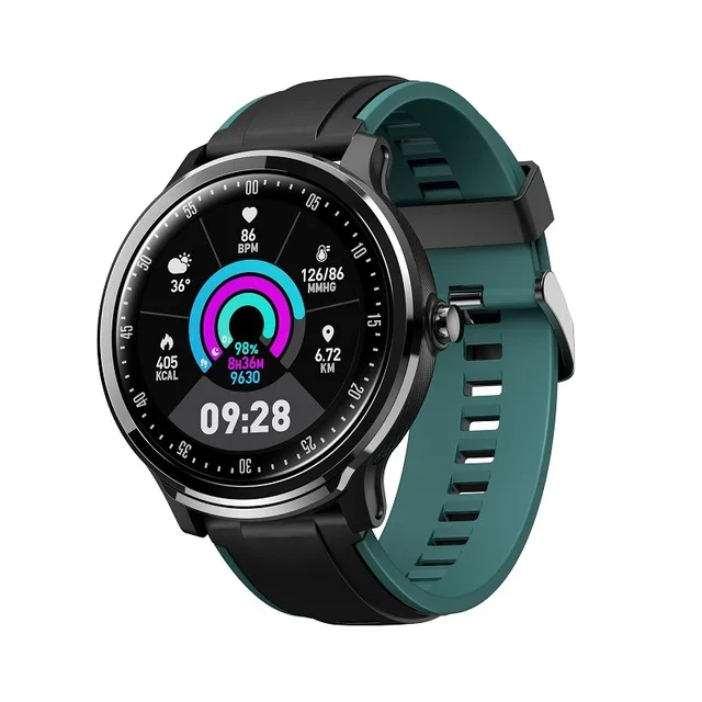 black green Мужские Смарт-часы IP68, водонепроницаемые, пульсометр, измеритель артериального давления, умные часы, фитнес-трекер, спортивные часы - Цвет: black green