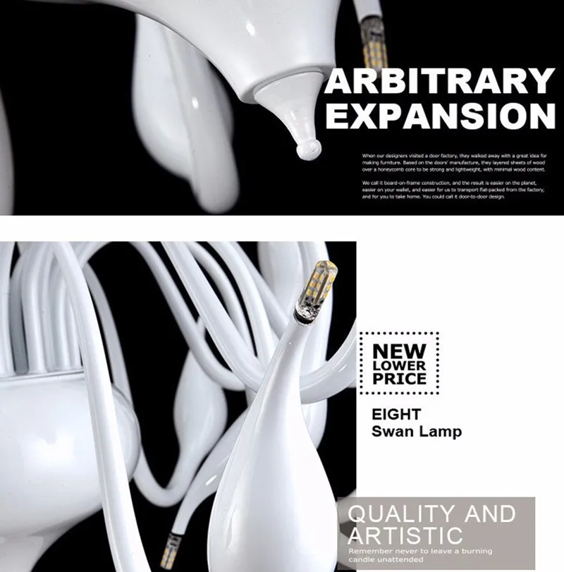 

Art Deco European Candle Crystal LED Swan Chandeliers Ceiling Bedroom Living Room Modern Decoration G4 Lighting Free Shipping