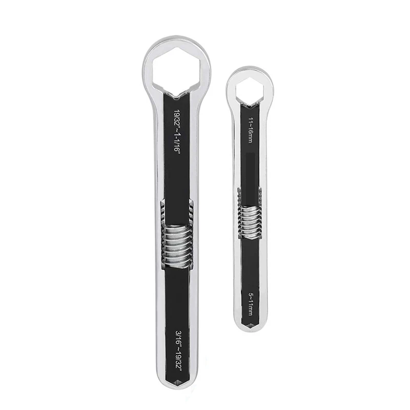 

2 Piece Universal Wrench Set SAE & Metric, 8-Inch&10-Inch Double-Head Multifunctional Torx Wrench Auto Repair Tool Set