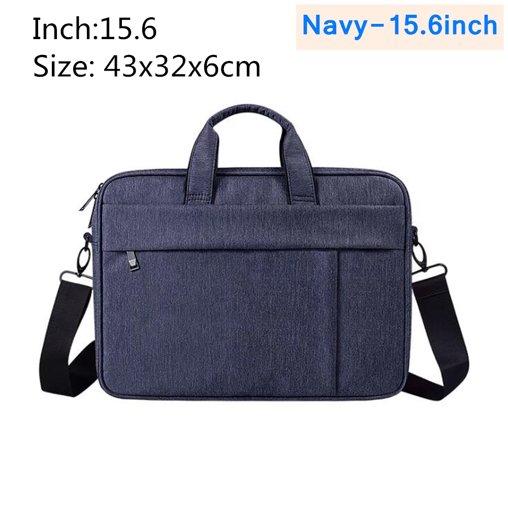 Navy-15.6inch Новая сумка для ноутбука 13,3 14,1 15,4 15,6 дюймов водонепроницаемая сумка для ноутбука на плечо для Apple Millet унисекс портфель - Цвет: Navy-15.6inch