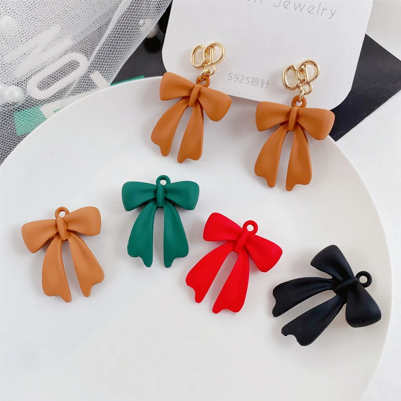 

10Pcs Alloy Spray Paint Bowknot Charms Pendant Connectors For DIY Handmade Earrings Jewelry Making Findings Accessories