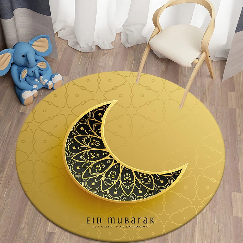 Muslim Prayer Rug Islamic Round Carpet Living Room Mat For tapis de priere Islam Mats Eid Rugs Children | Дом и сад