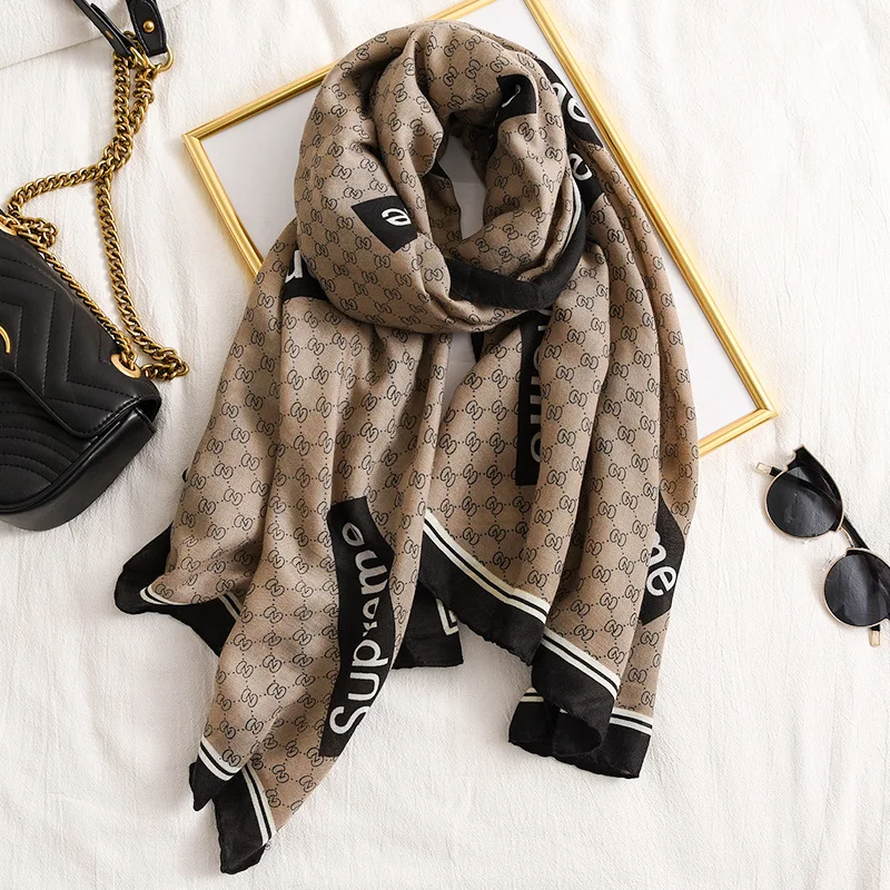 Женский хлопковый шарф с принтом 2020|Женские шарфы| |