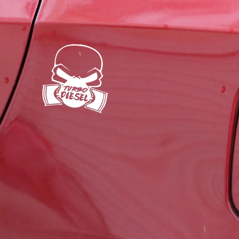 

15.5cm * 15.4cm Car Sticker PVC Waterproof Sunscreen Decal Turbo Diesel Powered Truck Windows Black/silver