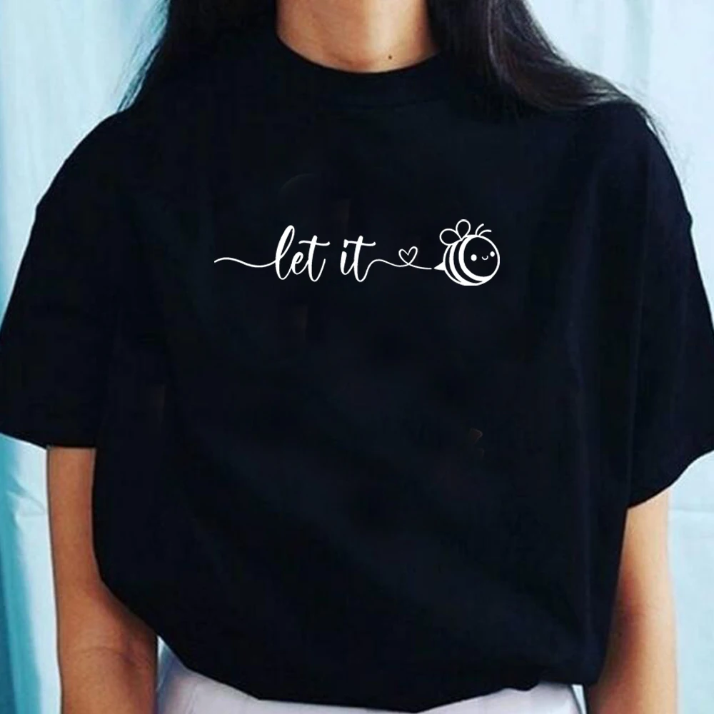

Let It Bee Cute T Shirt Women O Neck Summer Funny T Shirts Cotton Causal Girl Tops Save The Bees Graphic Tees Tumblr Clothes
