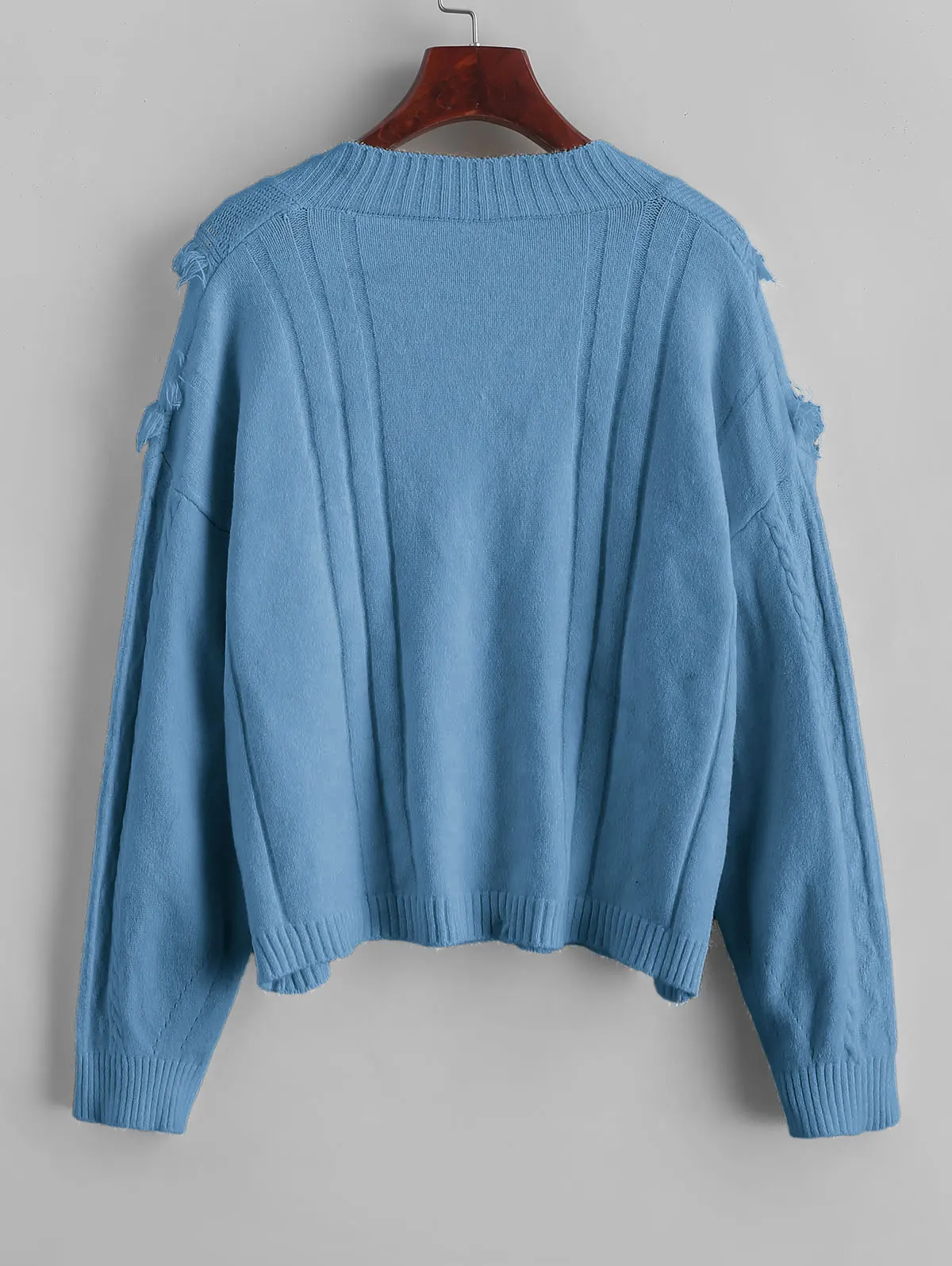 Zaful Winter Solid Women Causal Sweater V Neck Drop Shoulder Fringe Female Pullovers Long Sleeves Knitted Tassel Feminino Jumper | Женская