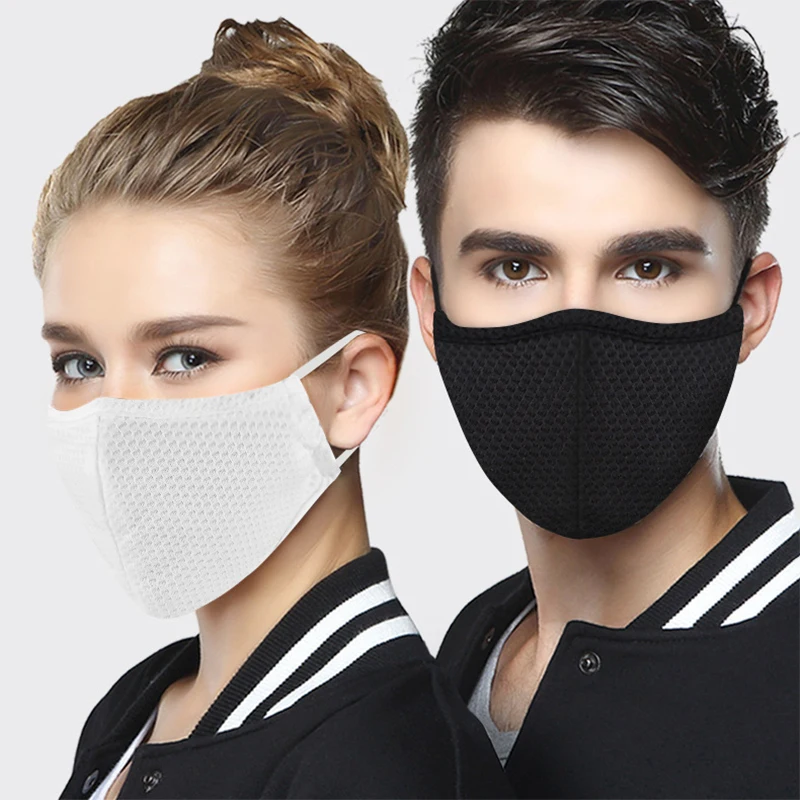 

Washable Face Mask with Filters for Adult child Cotton Fabric Breathable Masks Anti Dust PM2.5 Black Face Mask Facemask Children