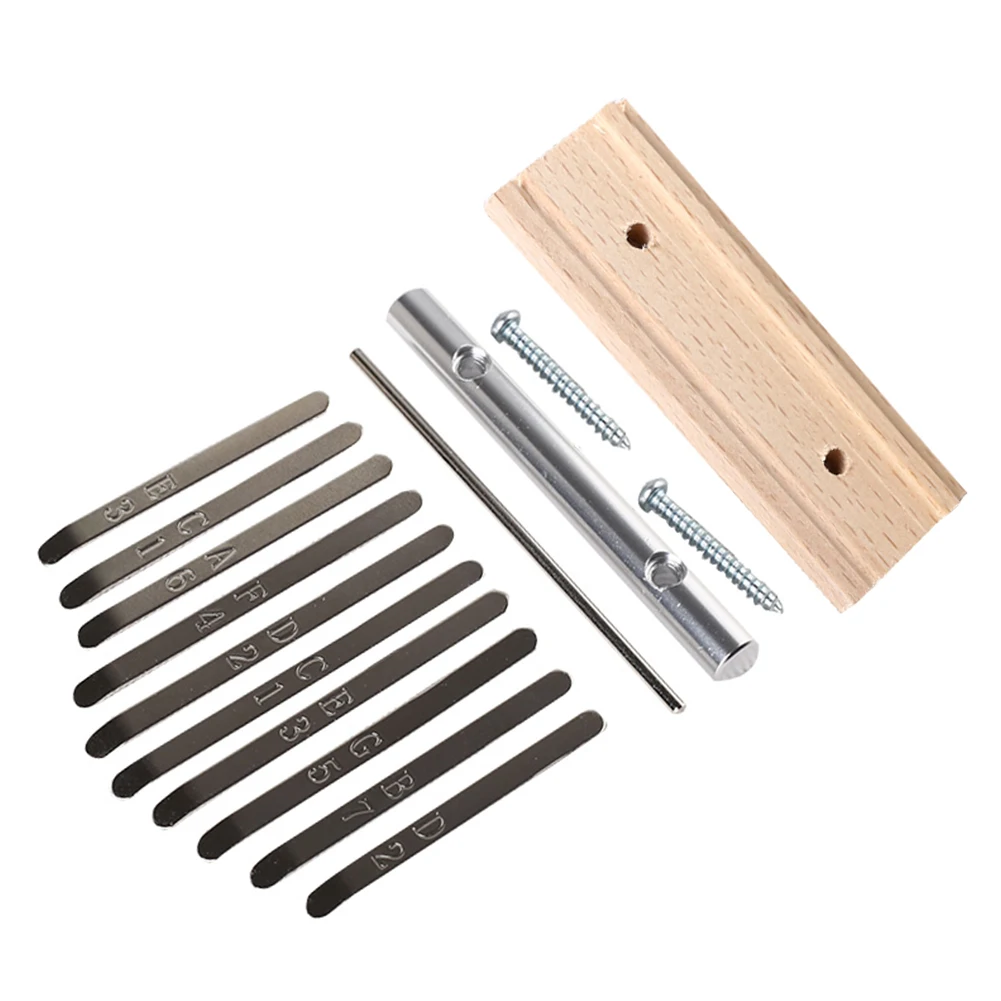 

Learner Musical Instrument Kit 10 Key Kalimba Steel Key Wood Bridge Steel Tuning Hammer Musical Instrument Part