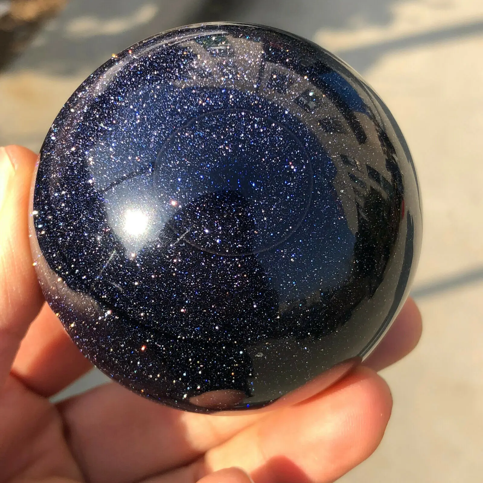 

New Natural Blue-sand Stone Quartz Crystal Ball Sphere Healing