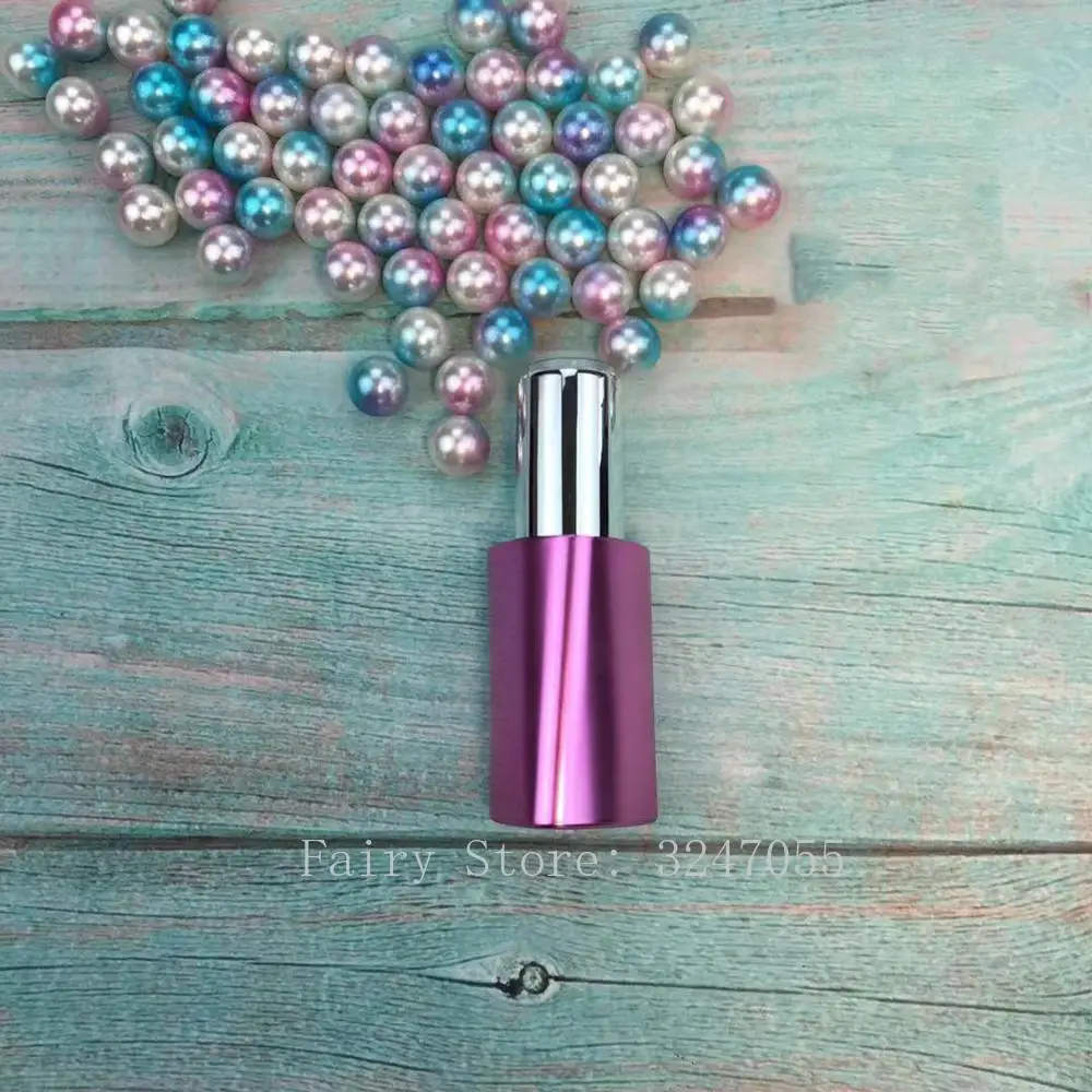 

5/10/30/50pcs Matte Shiny Blue Purple Triangle Magnetic Buckle 12.1mm Empty Lipstick Tube Lip Balm Container Lipstick Shell