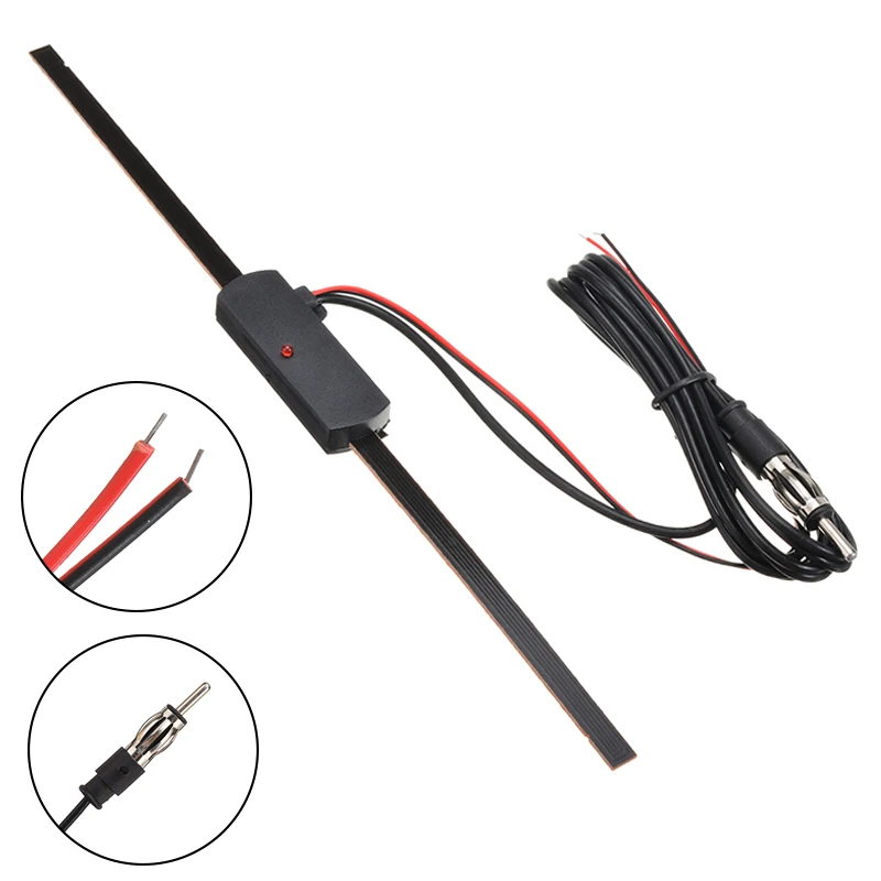 

1pc 12V Automobile Windshield Stereo Radio Antenna AM FM LW SW Reception For Car Truck Boat Internal Mount Accessories