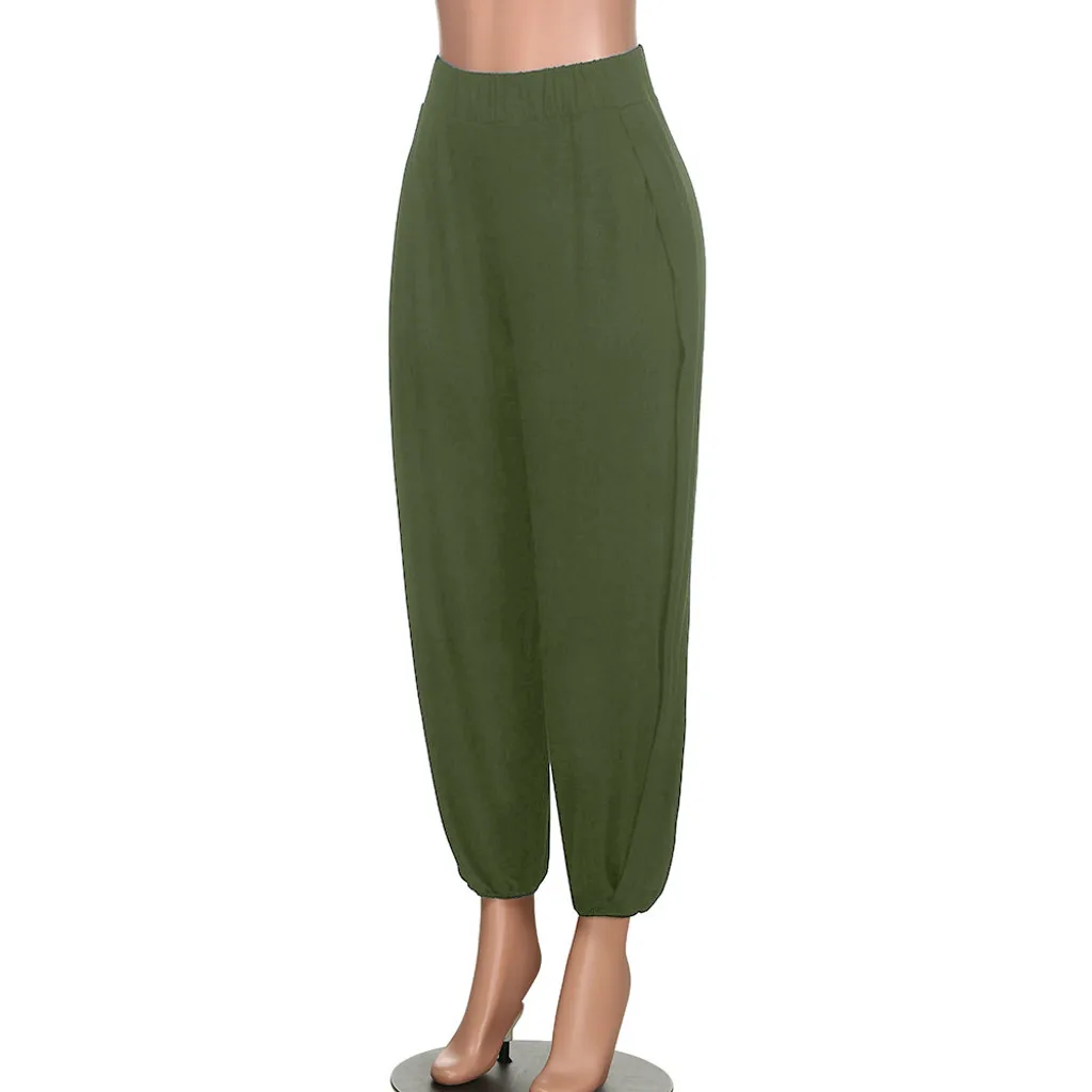 Женские штаны для йоги эластичные спортивные брюки с разрезом свободная