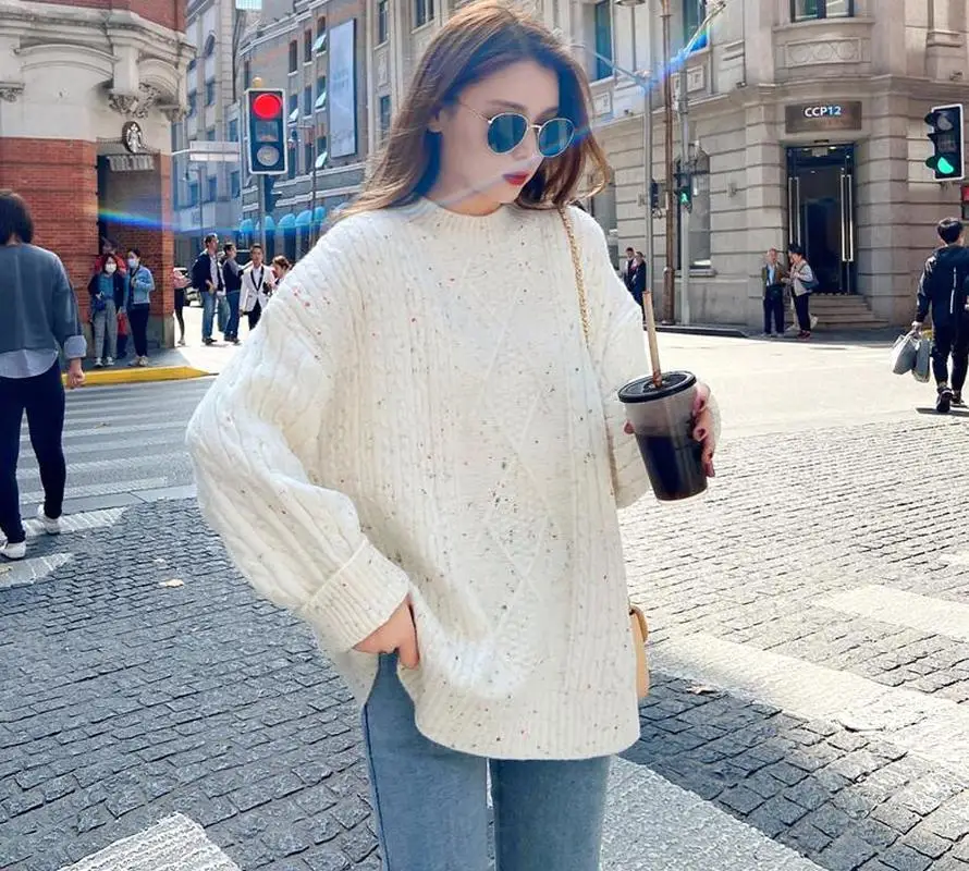 

Свитер женский, плотный, Повседневный, с высоким воротником, однотонный, осенне-зимний, вязаный, тянущийся, с длинными рукавами, перекрученный, CL787