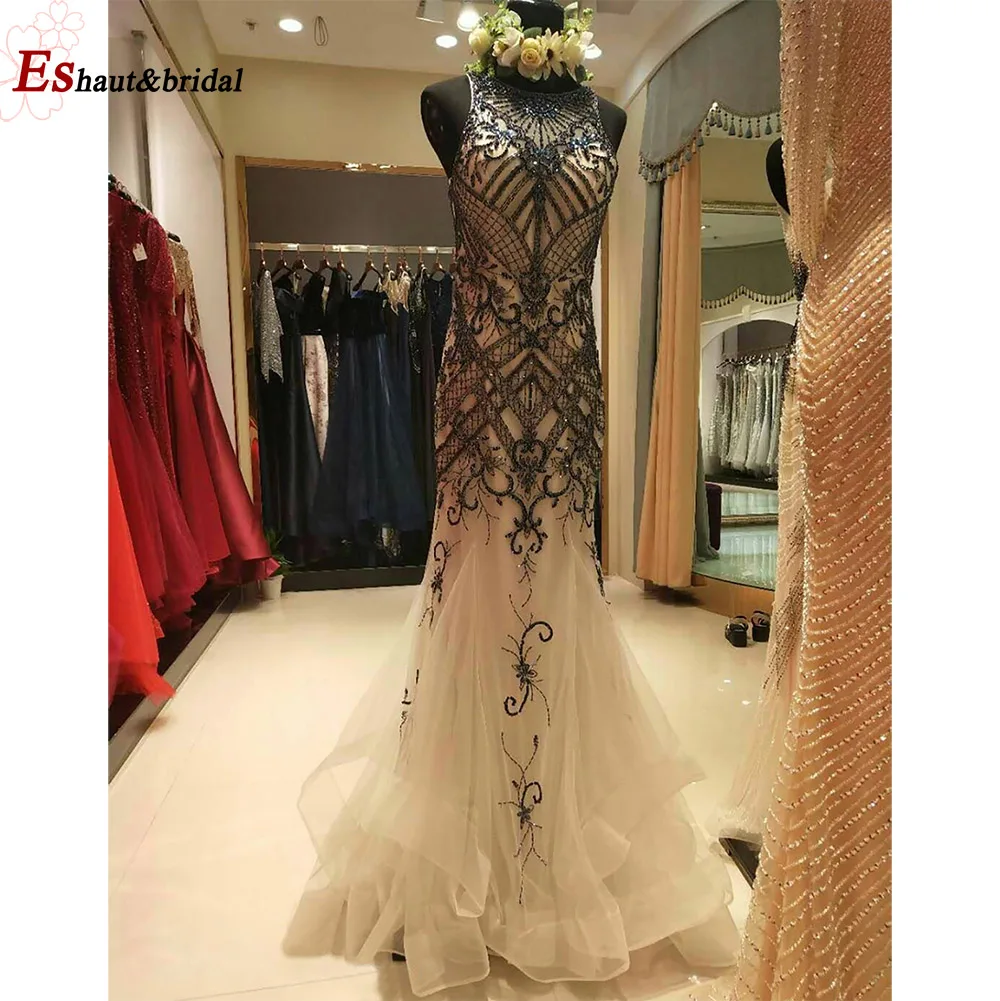 Женское длинное вечернее платье русалки ручной работы без рукавов 2020 | Свадьбы и