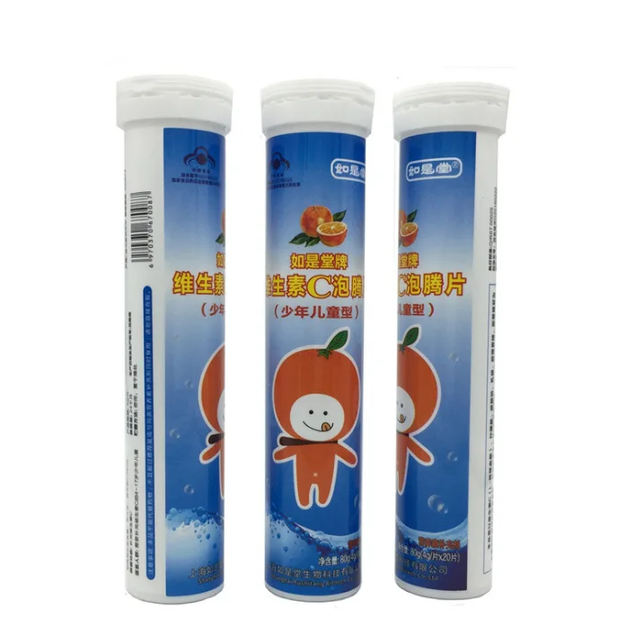Ruitang флакон с витамином C шипучие таблетки детская Здоровая пища 20 продуктов для