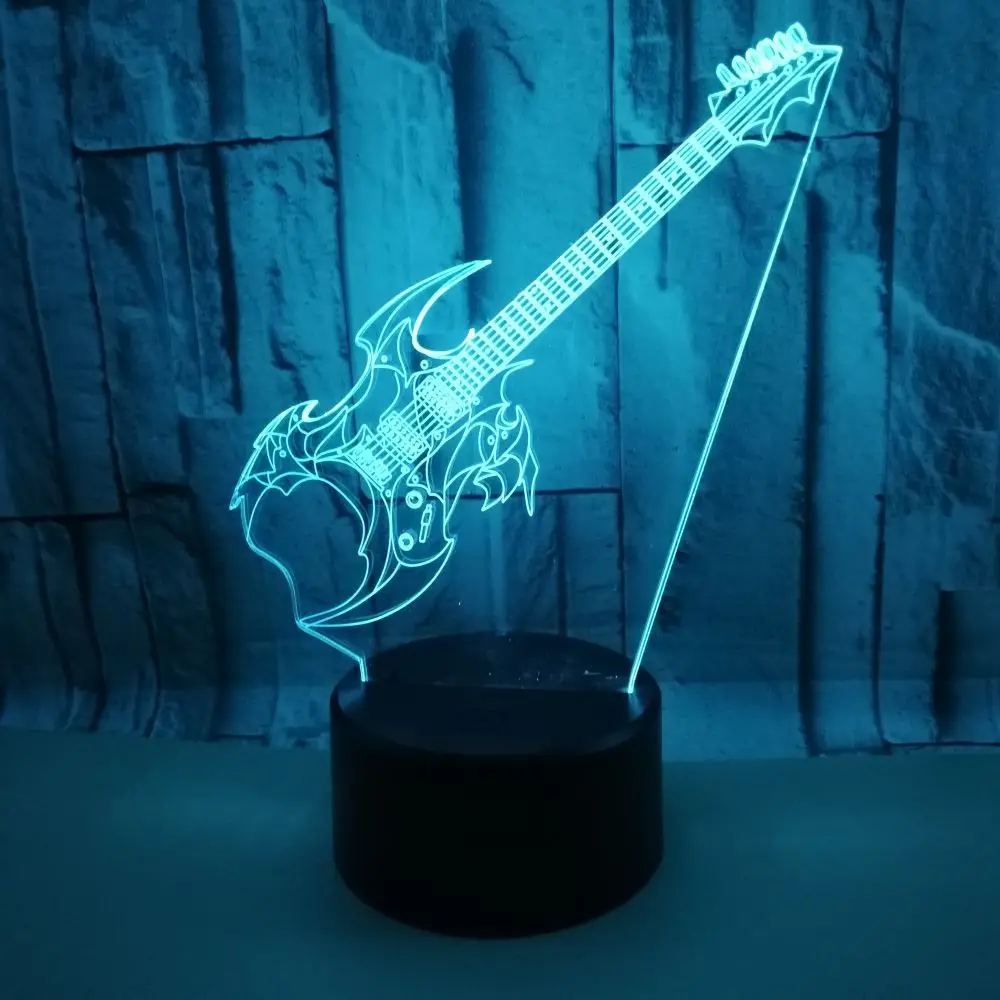 Новая гитарная 3d светильник Светка цветная Ночная лампа с сенсорным управлением