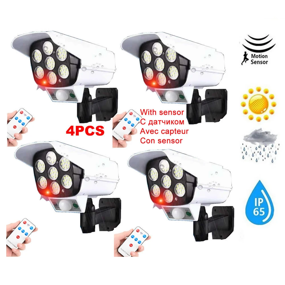 

remote Solar motion sensor Simulation Monitoring Fake Camera Human Body Induction Courtyard Lamp Wall Lamp Street Lamp Searchlig