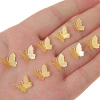 10pcs gold plated butterfly charms metal copper charms drop pendants for bangles bracelets keychain accessories diy ear findings