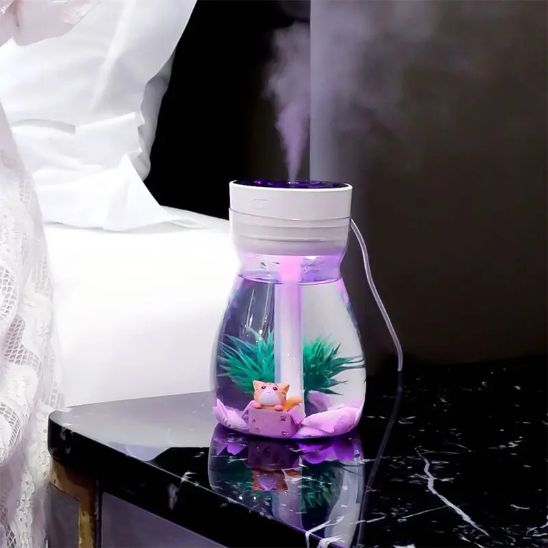 

Cute Cool Mist Humidifier Office Bedroom Air Purifier Usb Charging Kawaii Air Humidifier With Led Light Air Moisturizing Bottle(
