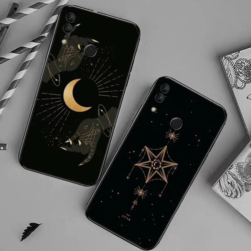 

Art Sun Flowers Snake Moon Phone Case For Huawei honor Mate 10 20 30 40 i 9 8 pro x Lite P smart 2019 nova 5t