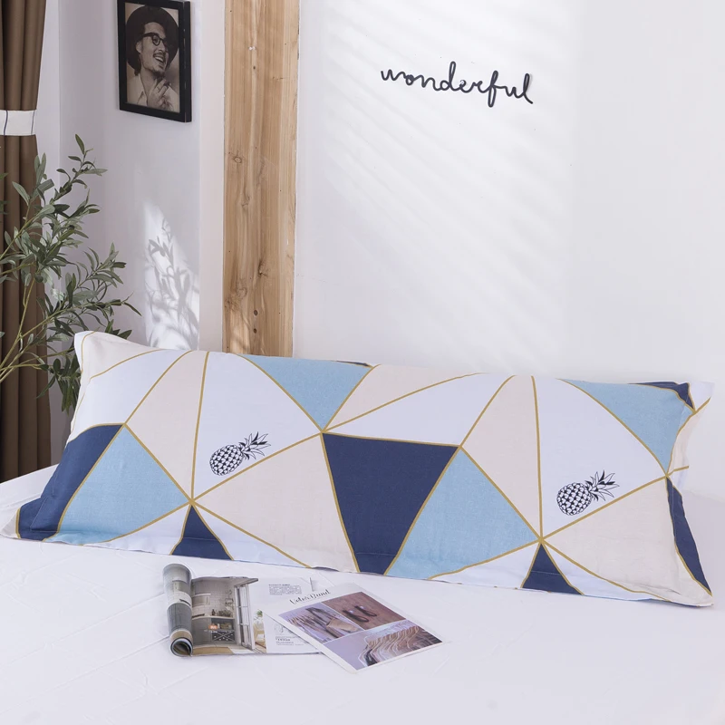 Простые хлопковые двойные наволочки Длинная Подушка наволочка 45x150 см 45x180