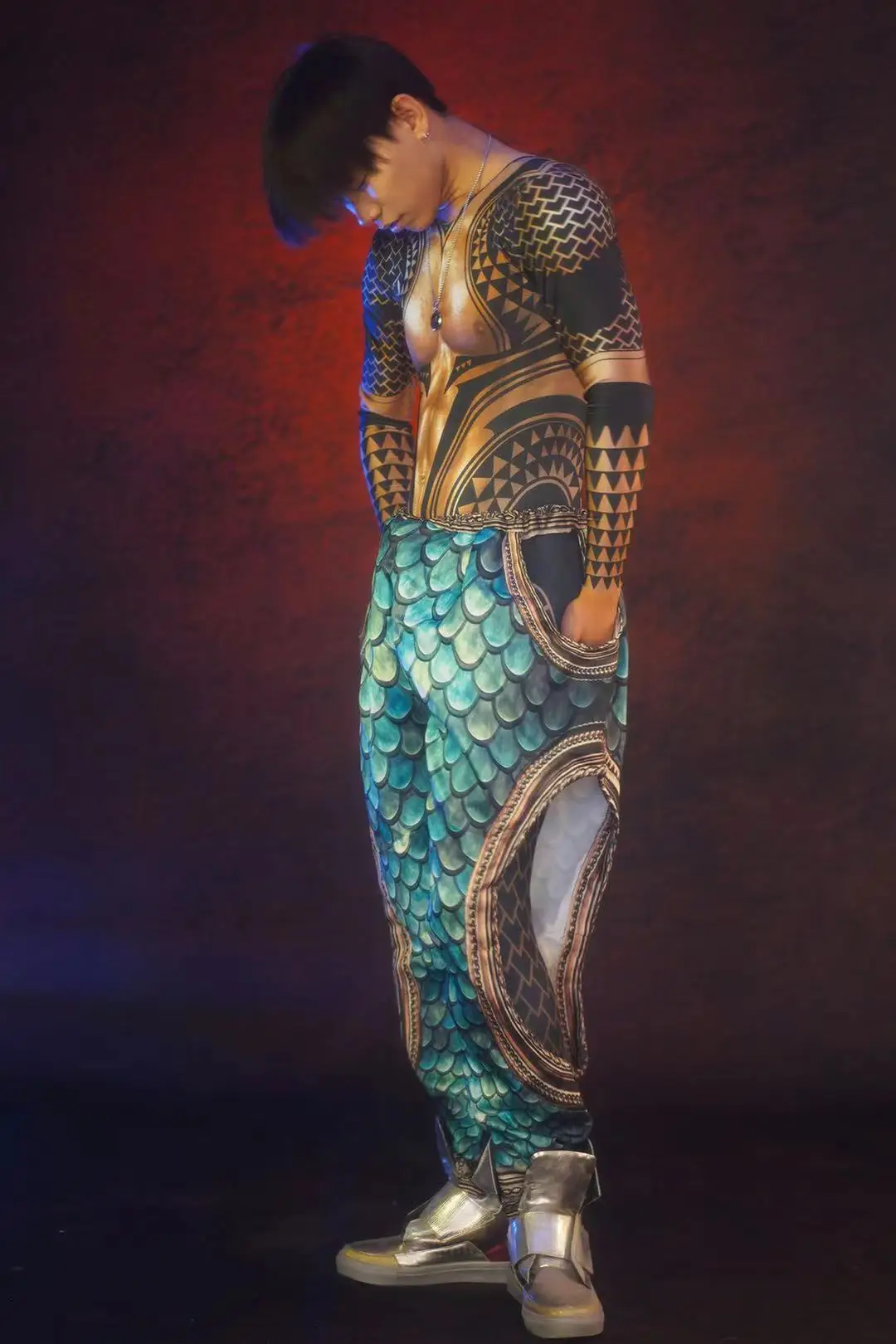 DJ музыкальный мужской боди певица танцор командная одежда сексуальные мужские