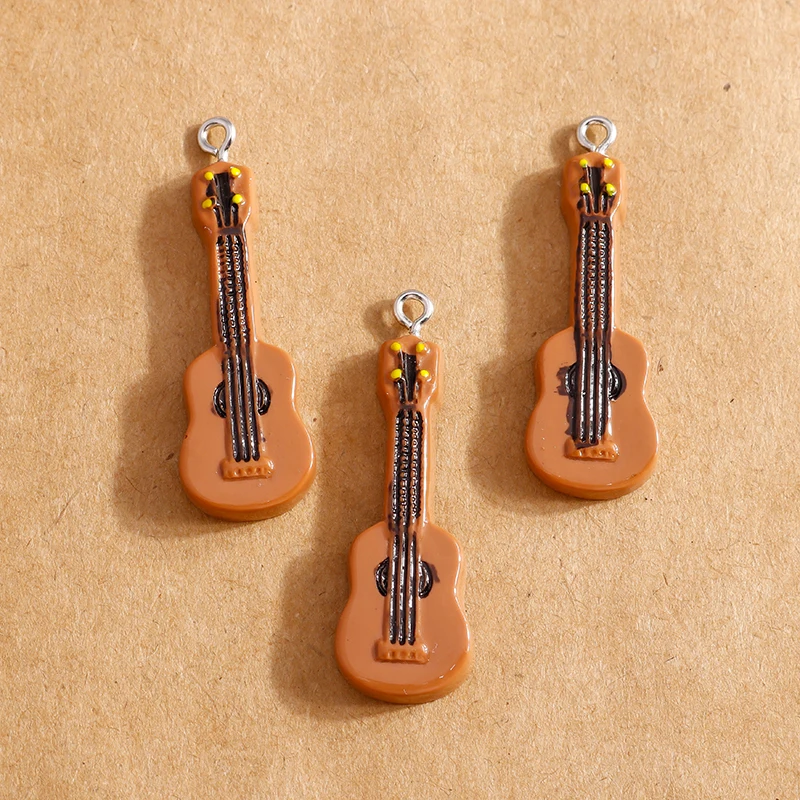 

10pcs/lot 12*38mm Fashion Guitar Violin Charms for Jewelry Making Music Earring Pendant Necklaces Bracelets Charms DIY Findings