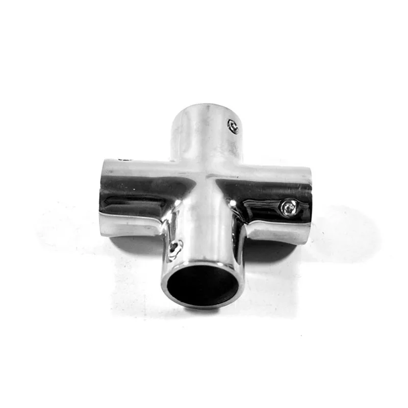 

Stainless Steel Boat Deck Handrail 4 Way Cross Centre Joiner 1"Marine Grade