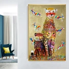 Африканский цвет, дикие животные, слон, Лев, радуга, охотник, холст, живопись, плакат и принты, Настенная картина, украшение для дома