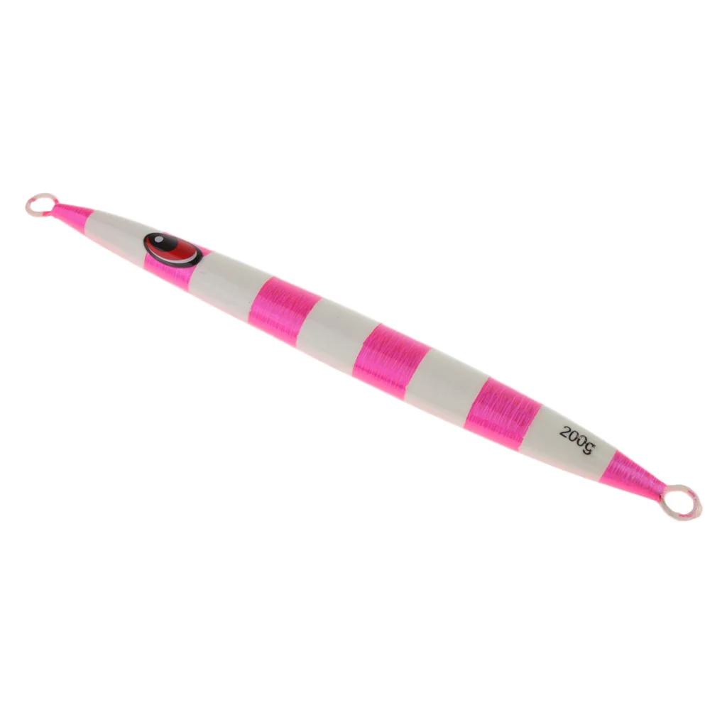 Pink 200g 19.8cm Metal Fishing Lures Vertical Jigging Bait Hard Heavy Weight Hard Bait Crankbait for Casting - Цвет: Pink