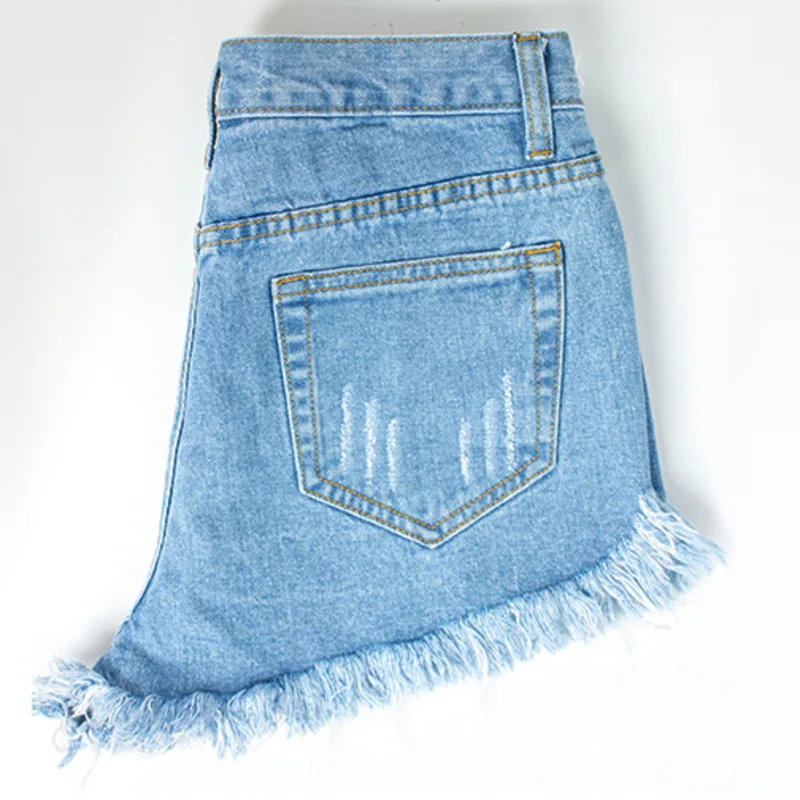

Denimcolab 2021 Hole High Waist Denim Shorts Women Button With Tassel Ripped Denim Wide Leg Pants Ladies Casual Loose Hot Shorts